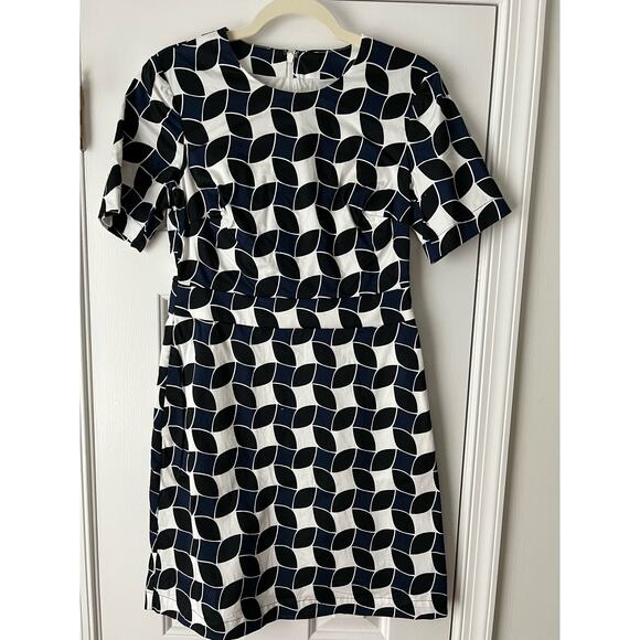EUC Boden Alexa Cotton Shift Dress Navy Abstract Size 6 - Picture 2 of 5